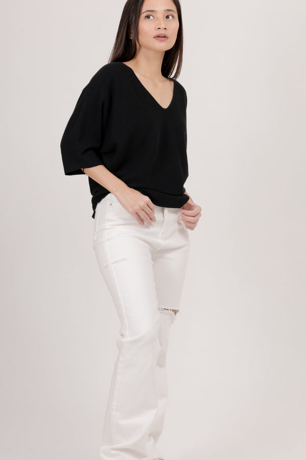Ruth V-neck Relaxed Knit Top