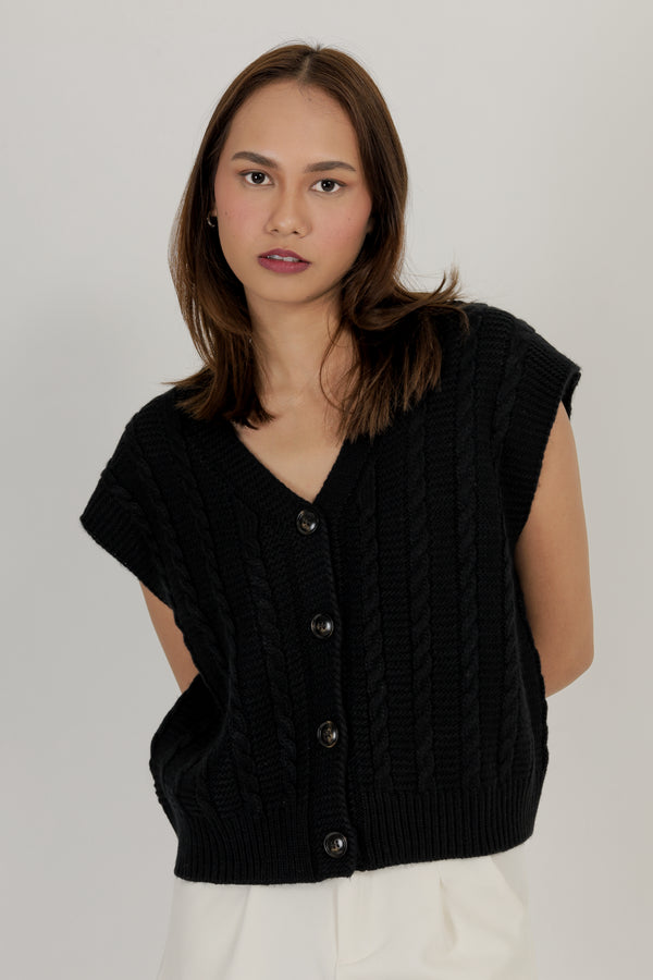 Felici Button-Down Knit Sweater Vest