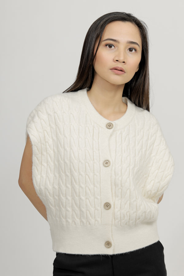 Gigi Yarn Knit Button-down Vest