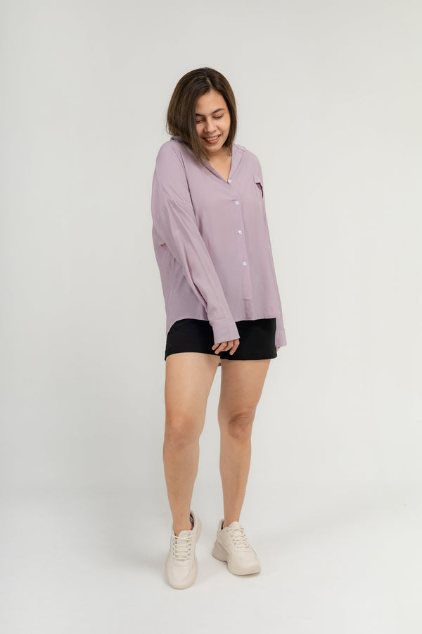 Penelope Oversized   Button-down Sheer Top